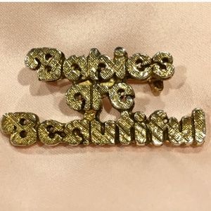 S8-BUNDLE ONLY-Vintage 1980's "Babies are Beautiful" Gold Tone Brooch/Pin